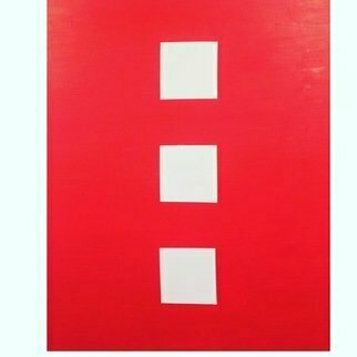 Linda Dimitroff: 'Boxed', 2018 Oil Painting, Abstract. Abstract oil painting in red and white, vertical. ...