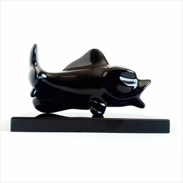 Sergey Abrosimov  'FISH 3 BLACK HORIZ ON BLACK PODIUM 5', created in 2022, Original Sculpture Mixed.