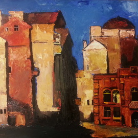 Madina Art: 'Morning Rendezvous', 2014 Oil Painting, Cityscape. Artist Description: This is ORIGINAL oil painting on cardboard. My signature is in the lower left corner. Participated in one exhibition. If you decide to buy a picture and let me know your name, I can personally sign it for you on the backside. If u have any questions or ...