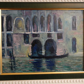 Madina Art: 'Venetian landscape', 2015 Oil Painting, Cityscape. 