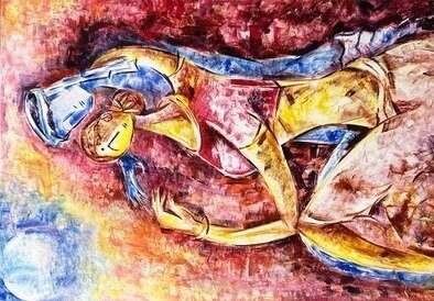 Maheshwar Sinha: 'couple', 2023 Other Painting, Ethnic. a couple in togetherness with nature. ...