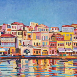 Maja Djokic Mihajlovic: 'coastal blue ii', 2011 Oil Painting, Seascape. Artist Description: View on a coastal town .Original oil on stretched canvas. Painting, 15x30x0. 2 cmThis is a unique, one of a kind original oil painting. The painting is sold unframed. It is signed on the front and comes with a Certificate of Authenticity.The painting will be carefully packed ...