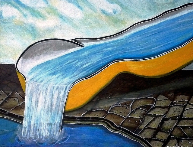 Artist Mamu Art. 'Wasser' Artwork Image, Created in 2012, Original Painting Acrylic. #art #artist