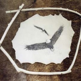 Thomas Konrath: 'For  Life     Bonded', 2002 Pen Drawing, Wildlife. Artist Description: A mated pair of  Bald Eagles in flight...