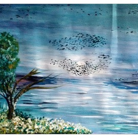 Manish Kumar: 'imagination morning', 2015 Acrylic Painting, nature. Artist Description:  AWESOME INDIAN MORNING VIEW ...
