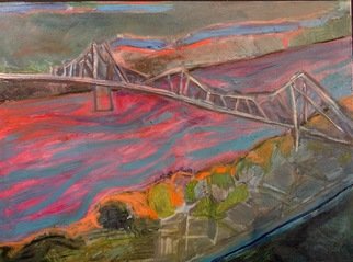Marc Awodey: 'bridge in iowa', 2005 Other Painting, Abstract Landscape.  this painting is available through salt meadow gallery, cape cod MA. contact artist for details. ...