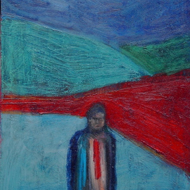 Marc Awodey: 'man in red tie', 2005 Other Painting, Abstract Figurative. 