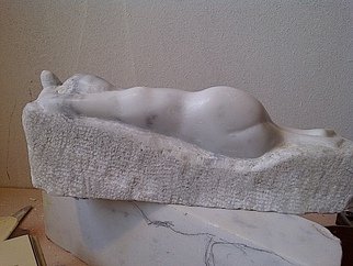 Artist: Marcin Biesek - Title: Reclining woman - Medium: Stone Sculpture - Year: 2011