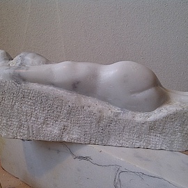 Marcin Biesek Artwork Reclining woman, 2011 Stone Sculpture, Nudes
