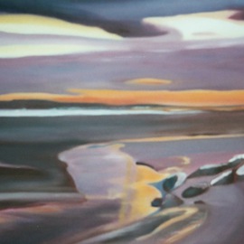 Maren Tober: 'American Landscape Cape Cod', 2003 Oil Painting, Seascape. Artist Description:  landscape, sky, seascape, sunscape, maren tober, paintings, original artwork ...