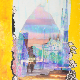 Margaret Thompson: 'Echoes from Venice', 2007 Collage, Abstract Landscape. 
