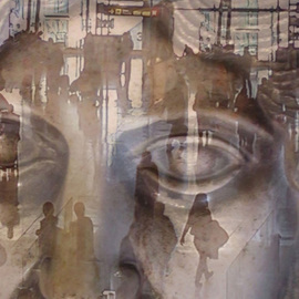 Maria Eugenia Akel: 'Passengers Two', 2012 Mixed Media, Surrealism. Artist Description:             It is a mix Photo- painting, using my own self taken photos and my paintings, all worked in digital , and then over canvac.            ...