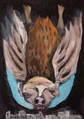 Artist: Marina Toshich - Title: Bat in Tel Aviv - Medium: Acrylic Painting - Year: 2004