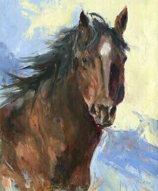 Donny Marincic: 'Wyoming Wild Colt', 2022 Oil Painting, Western. Red Desert Wild Colt...