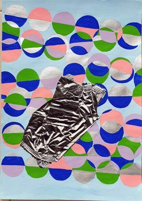 Marisa Torres: 'Waste number 4', 2019 Gouache Drawing, Abstract Figurative. Gouache and Ink Print on PaperThis series of drawings shows plastic waste floating in a balanced geometric background.  The element of waste acts as an interference, changing the balanced achieved in that background.  These series are the result of my growing interest and ongoing research on the state of ...