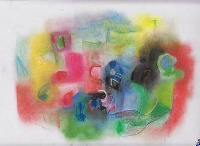 Mario Ortiz Martinez: 'abstract v', 2019 Pastel, Abstract Figurative. A SERIES OF PASTELS.  TRYING TO DEPICT ALL OF MY UNIVERSE OF VISION, EMOTIONS, IMAGES RECORDED, SUDDEN INSPIRATION, ALL MY POWER OF INTENTION TO COMMUNICATE WITH THE PEOPLE.  ALMOST ALL OF THEM MARKED WITH THE MINIMUM PRICE PERMITTED BY THE SITE.  FREE SHIPPING VIA USPS. ...