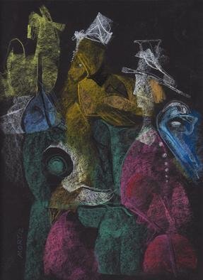 Mario Ortiz Martinez: 'anonymous', 2019 Pastel, Abstract Figurative. ALL KIND OF ELEMENTS DECORATING THIS SUGGESTIVE PAGE OF ART. COLORFUL PASTEL ON STRATHMORE ARTAGAIN COAL BLACK PAPER. THE FEAST OF IMAGINATION, PURE PLEASURE TO MANIPULATE THIS EXPRESSIVE MEDIA.  A RICH COLLECTION SUITABLE TO DECORATE THAT SPECIAL SPACE OF YOUR ROOM. ...