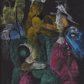 Mario Ortiz Martinez: 'anonymous', 2019 Pastel, Abstract Figurative. Artist Description: ALL KIND OF ELEMENTS DECORATING THIS SUGGESTIVE PAGE OF ART. COLORFUL PASTEL ON STRATHMORE ARTAGAIN COAL BLACK PAPER. THE FEAST OF IMAGINATION, PURE PLEASURE TO MANIPULATE THIS EXPRESSIVE MEDIA.  A RICH COLLECTION SUITABLE TO DECORATE THAT SPECIAL SPACE OF YOUR ROOM. ...
