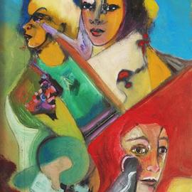 Mario Ortiz Martinez: 'collage with faces', 2019 Mixed Media, Abstract Figurative. Artist Description: MISTERIOUS, SCENE, COLLAGE STYLE IN A IMPRESSIONIST MOOD. COLORFUL DREAM. ...