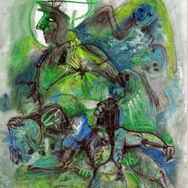 Mario Ortiz Martinez: 'dante in green', 2021 Oil Painting, Abstract Figurative. Artist Description: INCIDENTAL IMAGE, SUBTLE, MISTY COLORS AND FORMS OF UNKNOWN ORIGIN, PURE CREATION, SPLENDID, INSPIRATIONAL, IRRATIONAL, SURREALIST, MISTERY, JOY, LOVE, CREATIVE, TENDERNESS, LIFE, IDEAL FOR DECORATION...