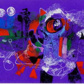 Mario Ortiz Martinez: 'dove on purple', 2019 Mixed Media, Abstract Figurative. Artist Description: INSPIRATIONAL PICTURE MINIMALISTC. ...