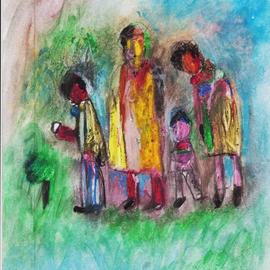 Mario Ortiz Martinez: 'family', 2019 Mixed Media, Abstract Figurative. Artist Description: FREE INSPIRATON EXERCISE IN PAPER. DISCOVERING THE RICH EXPRESSION OF TWO KINDS OF COLORS: OIL, ACRYLIC AND CARBON PENCIL. ABSTRACT, MISTERY, LIBERTY. ...