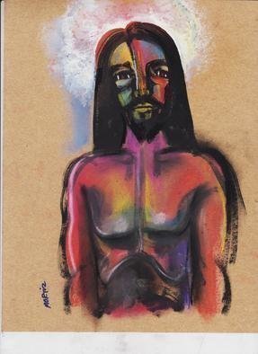 Mario Ortiz Martinez: 'jesus a study', 2019 Pastel, Abstract Figurative. OFFERING A DELICATE VERSION OF THE DIVINE FACE. ...