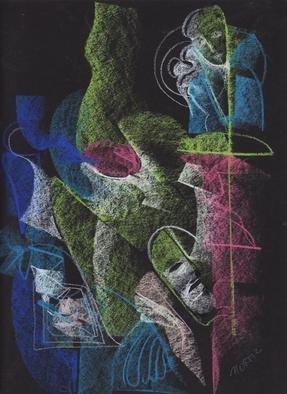 Mario Ortiz Martinez: 'mask 2', 2019 Pastel, Abstract Figurative. ALL KIND OF ELEMENTS DECORATING THIS SUGGESTIVE PAGE OF ART. COLORFUL PASTEL ON STRATHMORE ARTAGAIN COAL BLACK PAPER. THE FEAST OF IMAGINATION, PURE PLEASURE TO MANIPULATE THIS EXPRESSIVE MEDIA.  A RICH COLLECTION SUITABLE TO DECORATE THAT SPECIAL SPACE OF YOUR ROOM. ...