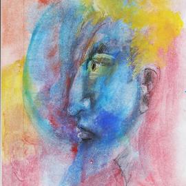 Mario Ortiz Martinez: 'quixotesque profile', 2019 Mixed Media, Abstract Figurative. Artist Description: FREE INSPIRATON EXERCISE IN PAPER. DISCOVERING THE RICH EXPRESSION OF TWO KINDS OF COLORS: OIL, ACRYLIC AND CARBON PENCIL. ABSTRACT, MISTERY, LIBERTY. ...