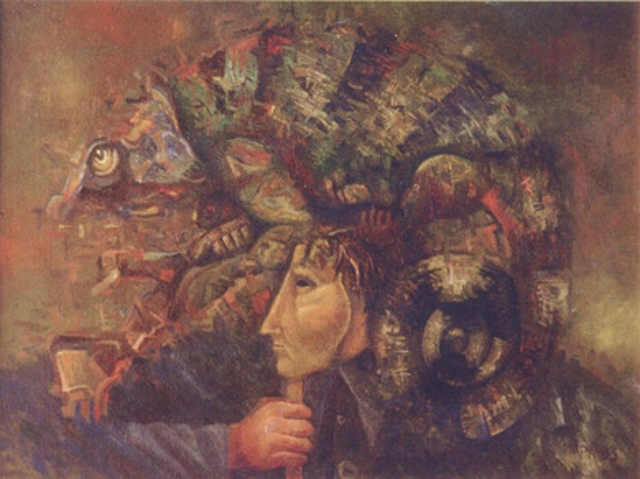 Artist Mark Makarov. 'Chameleon' Artwork Image, Created in 1995, Original Painting Oil. #art #artist
