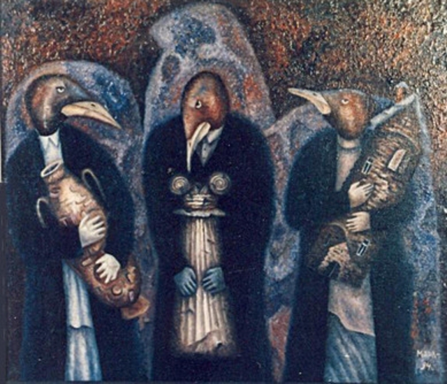 Mark Makarov  'Philosophers', created in 1994, Original Painting Oil.