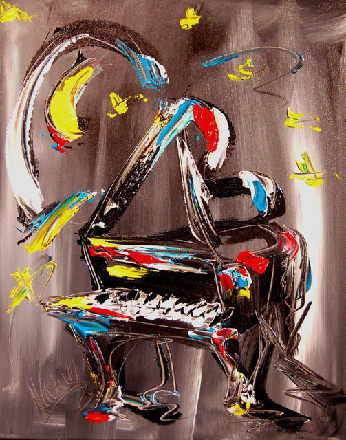 Artist Mark Kazav. 'JAZZ PIANO MODERN ABSTRACT ORIGINAL OIL PAINTING BY KAZAV' Artwork Image, Created in 2014, Original Painting Acrylic. #art #artist