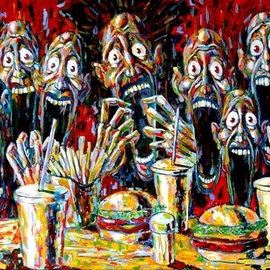 Mark Masters: 'The Last Supper', 2007 Acrylic Painting, Expressionism. Artist Description: expressionism, acrylic, on panel, colorful, luminescence, traditional, painting, modern, composition, original, ...