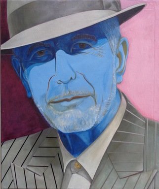 Artist: Mark Wholey - Title: portrait of leonard cohen - Medium: Oil Painting - Year: 2018