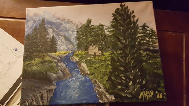 Marla Dusharm  'Remote Cabin', created in 2016, Original Watercolor.