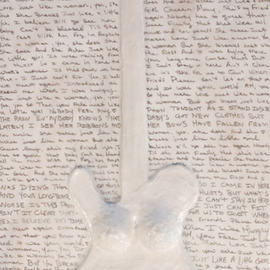 Grundman Marnie: 'Just Like a Woman', 2014 Mixed Media, Music. Artist Description:  Left handed Fender telecaster guitar girl relief sculpture inspired by Bob Dylan. 