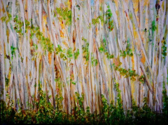 Mario Tello  'Cypress Forest', created in 2020, Original Painting Oil.