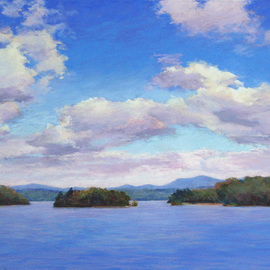 Marsha Savage: 'Blue Ridge Clouds', 2008 Pastel, Landscape. Artist Description:  Done from a photograph taken at Lake Blue Ridge - Near Blue Ridge, GA. ...