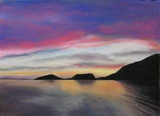 Marty Kalb: 'Nordic Journey Sunset', 2008 Pastel, Landscape. A trip to Norway and Finland was the source for numerous pastels of the midnight sunsets in this remote part of the world more than 200 miles north of the Arctic circle.  ...