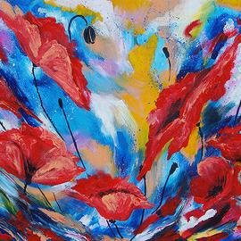Elena Martynova: 'wind in the poppies', 2016 Oil Painting, Expressionism. Artist Description: Martynova Elena artist  Art in the gallery  solo exhibition in Russia and Europ  collective exhibitions modern art in Europ and America...