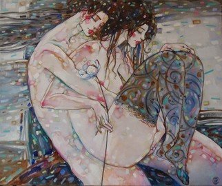 Marina Rozuvanova: 'He and she', 2019 Oil Painting, Love. love, romance, man and woman, nude, ...