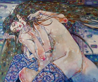 Marina Rozuvanova: 'kiss', 2019 Oil Painting, Love. Work- oil painting, canvas on a stretcher, 50x60 cm, unframed...