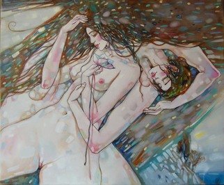 Marina Rozuvanova: 'lily', 2019 Oil Painting, Love. Work- oil painting, canvas on a stretcher, 50x60 cm, unframed...