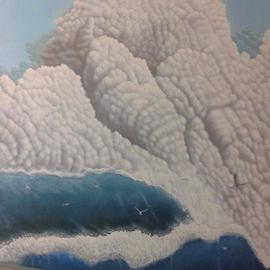 Marwan Gamal: 'the big cloud', 2014 Oil Painting, Seascape. Artist Description: This piece of work have a special event with me, when I was a soldier in the military army and while I was in my guard duty in open space, I raised my face up and what I saw is a big huge cloud, which was just 40 ...