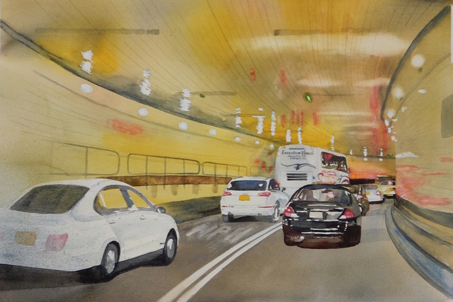 Artist Maryann Burton. 'Tunnel Vision' Artwork Image, Created in 2016, Original Watercolor. #art #artist