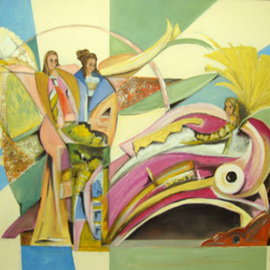 Yorgos Maryelis: 'LES COURTISANS FLATTEURS', 2011 Acrylic Painting, Expressionism. 