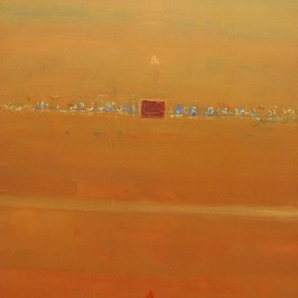 Anindya Roy: 'conceptual scape 47', 2008 Acrylic Painting, Conceptual. Artist Description:  This also from my conceptual scape series, an evening atmosphere blending with radish colour in my country side . ...