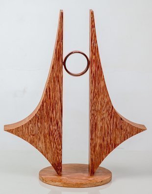 Max Tolentino: 'jk', 2016 Wood Sculpture, Abstract Figurative. Wood Sculpture with a copper ring ...