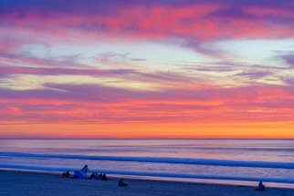 Artist: Mcclean Photography - Title: fire sunset in pacific beach - Medium: Color Photograph - Year: 2019