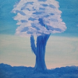 Mckayla Hurd: 'sky tree', 2018 Acrylic Painting, Trees. Artist Description: I m an 11 yr old who loves to paint this is my tree in the sky painting ...